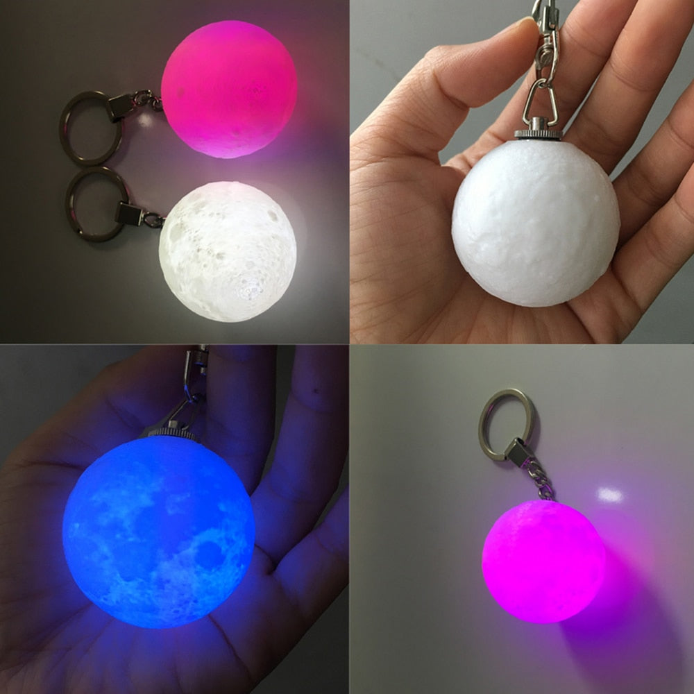 3D Print Moon Lamp Colorful Change USB Rechargeable Moon Light Touch Switch LED Night Light Bedroom Decoration Birthday Gift